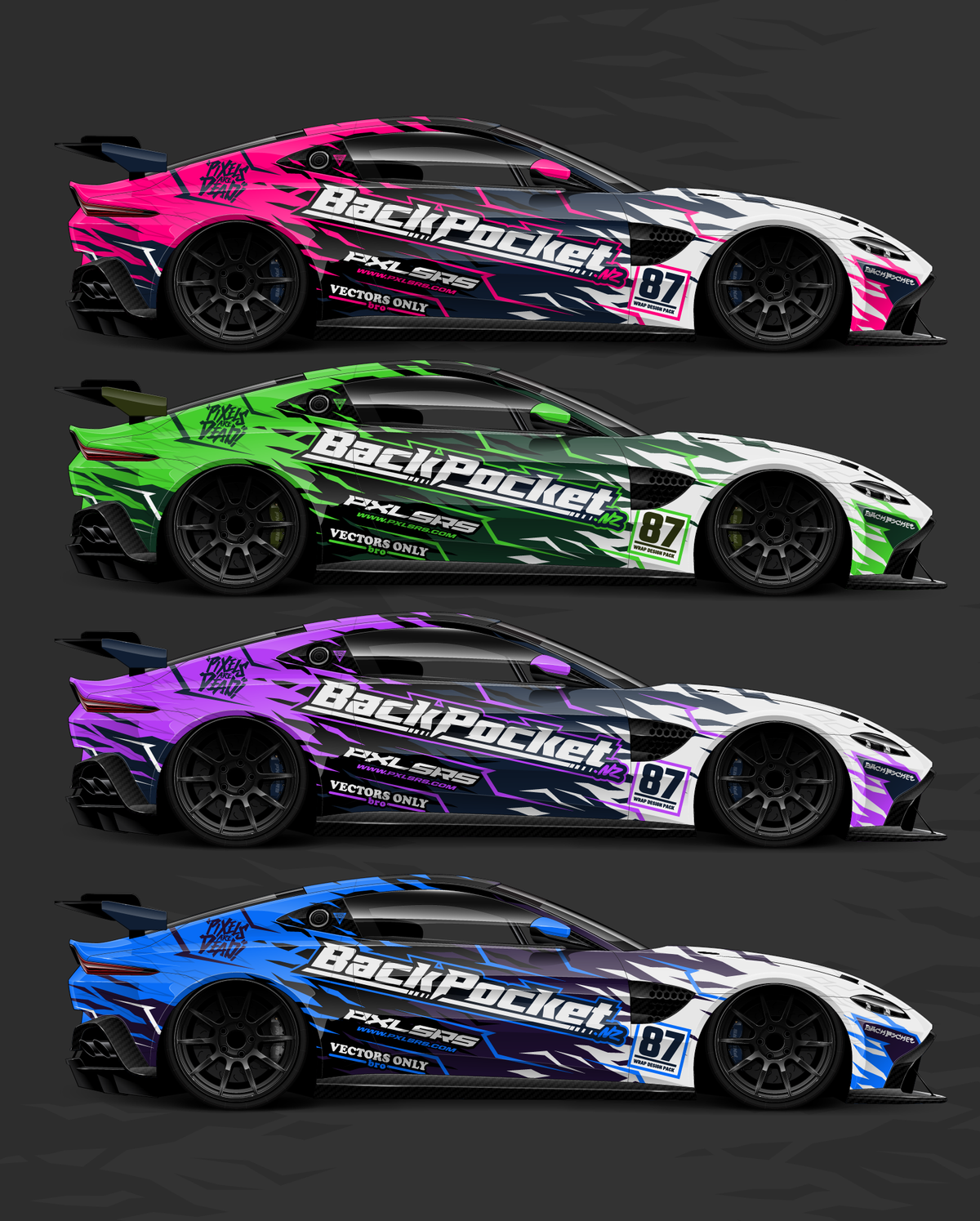 Wrap Design Pack 87 | Bold Geometric Vehicle Wrap Graphics — BackPocket
