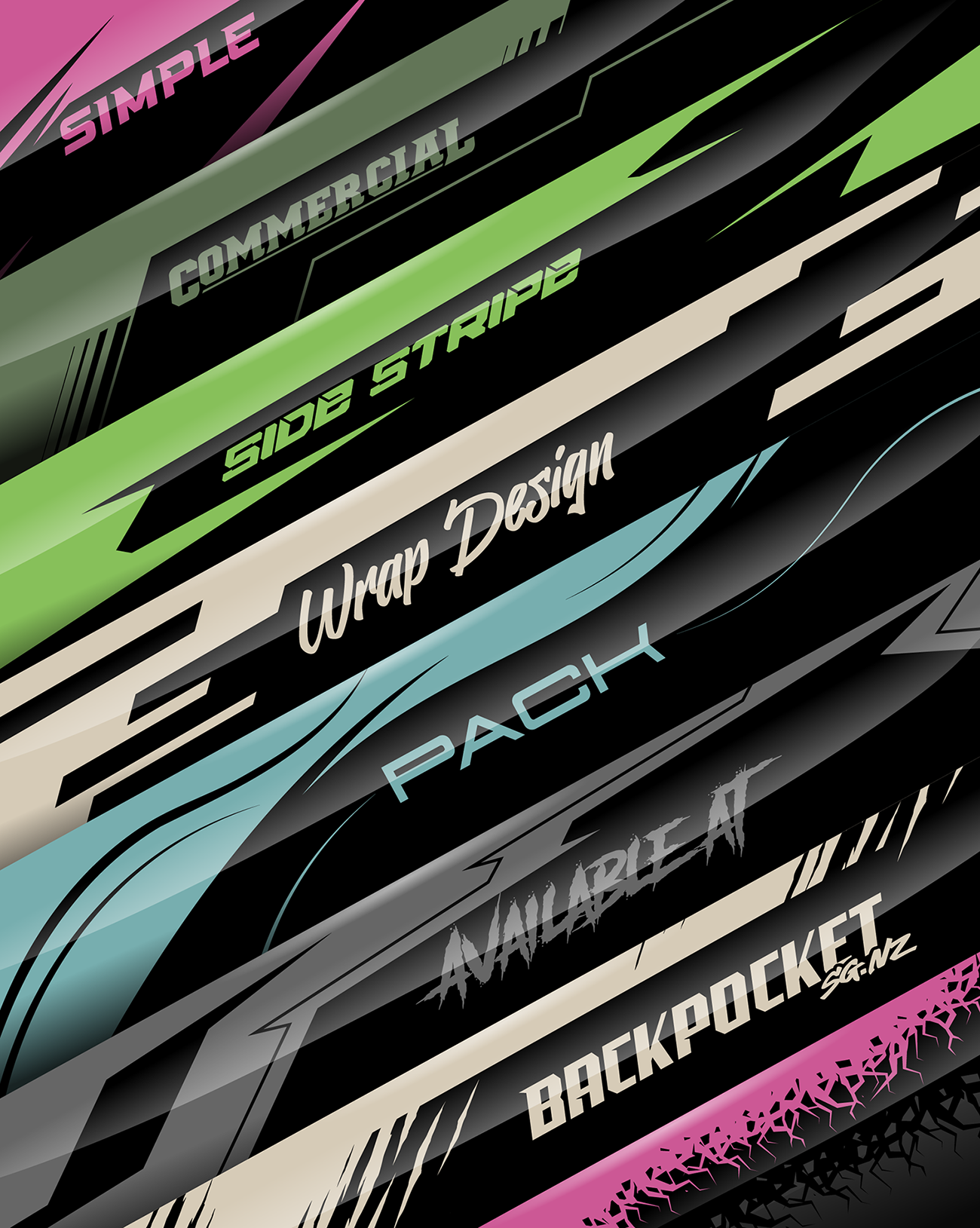 Commercial Wrap Design Pack 5 | Side Stripes – BackPocket